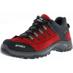Lytos Damen Herren Wanderschuhe Trekkingschuhe Vibram-Sohle Rot/grau - Rot