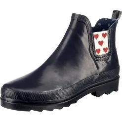 Inselhauptstadt Herzchen Shiny Rubber Chelsea, Gummistiefellette Mit Easy Entry Gummistiefel