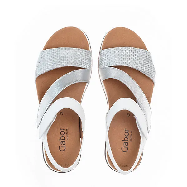 Gabor Comfort Trekkingsandalen Materialmix Leder Silber Outdoorsandalen - Silber 2 Gabor Comfort Trekkingsandalen Materialmix Leder Silber Outdoorsandalen - Silber – Bild 2