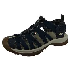 Keen Damen Trekking Sandalen Wanderschuhe Whisper 1025039 Blau Navy Birch Polyester Mit EVA & EVA Klassische Sandalen - Blau