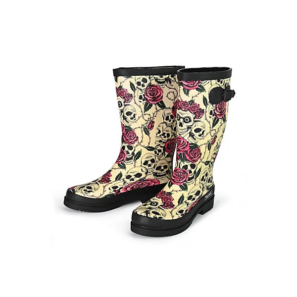 Regenliebe Gummistiefel Ghost Langschaft Mit Totenköpfen Und Roten Rosen - Mehrfarbig 5 Regenliebe Gummistiefel Ghost Langschaft Mit Totenköpfen Und Roten Rosen - Mehrfarbig – Bild 5