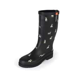 Regenliebe Gummistiefel Waldi Mops Langschaft - Schwarz