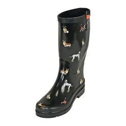 Regenliebe Gummistiefel Waldi Langschaft Mit Hunde Motiv - Schwarz