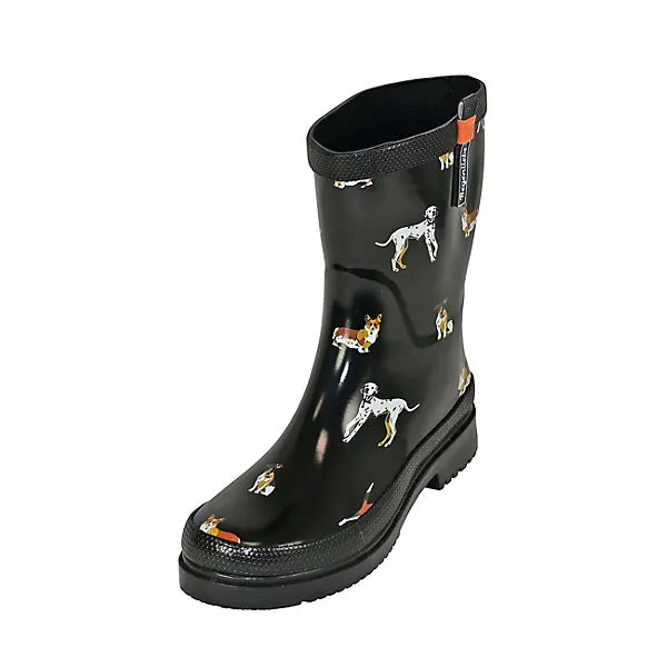 Regenliebe Gummistiefel Waldi Halbschaft Mit Hunde Motiv - Schwarz 1 Regenliebe Gummistiefel Waldi Halbschaft Mit Hunde Motiv - Schwarz