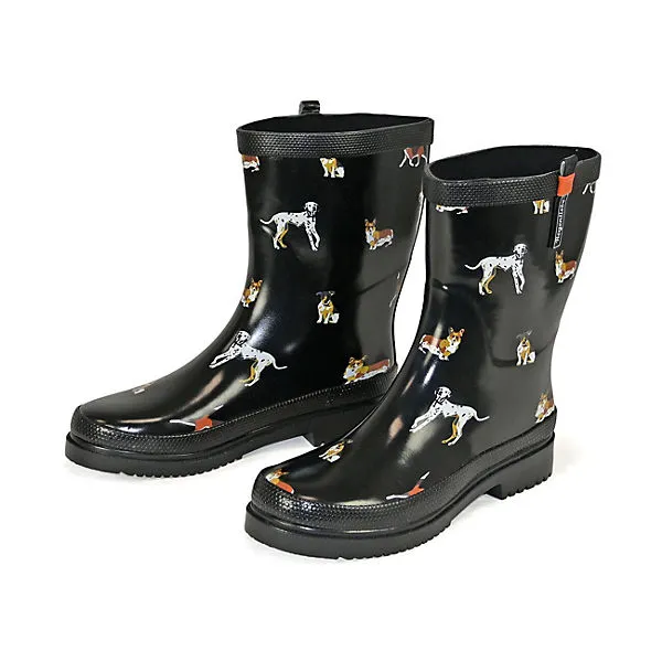 Regenliebe Gummistiefel Waldi Halbschaft Mit Hunde Motiv - Schwarz 2 Regenliebe Gummistiefel Waldi Halbschaft Mit Hunde Motiv - Schwarz – Bild 2