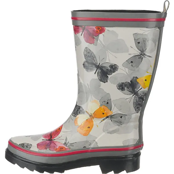 Beck Schmetterling Gummistiefel - Offwhite/grau 2 Beck Schmetterling Gummistiefel - Offwhite/grau – Bild 2
