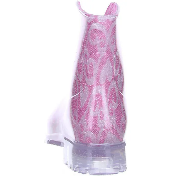 G&G Damen Stiefeletten Gummistiefel Regenschuhe Pink/grau/silber 2 G&G Damen Stiefeletten Gummistiefel Regenschuhe Pink/grau/silber – Bild 2