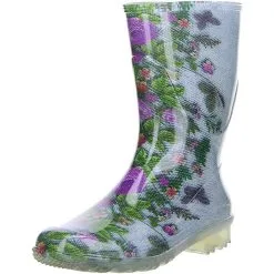 G&G Damen Gummistiefel Regenschuhe Blumen Mehrfarbig - Mehrfarbig